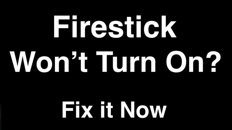 Firestick Not Turning On ? fix it now